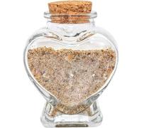 Zodazoqa Honeymoon Sand Keepsake Jar,Hand Lettered Heart - Shaped Honeymoon Sand Keepsake Jar, Heart/Round Shaped Clear Glass Bottle Jar,a Wedding Present for Newlywed Couple