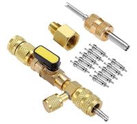 Zodazoqa R410A R22 Valve Core Remover Installer Tool with Dual Size SAE 1/4 & 5/16 Port, for R410 R32 R22 R12 R407 R404 R600 HVAC System