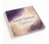 Zodiac Acrylic Coaster Gift - Sagittarius Celestial Explorer Design for Home Decor, Modern Boho Minimalist Present