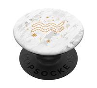 Zodiac Aquarius White PopSockets PopGrip: Swappable Grip for Phones & Tablets