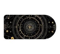 Zodiac Astrology Gold Stars on Black Background Mouse Pad, Large Gaming Keyboard Mat with Non-Slip Rubber Base, Big Extended Desk Protector for Home Office, 29.1’’ x 13.8’’