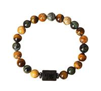 Zodiac Beaded Bracelet For Women Men, 12 Constellation 8Mm Natural Gemstone Bracelet Crystal Beads Bangle Spirit Jewellery Birthday Gift Leo