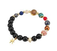 Zodiac Beaded Bracelet For Women Men, 12 Constellation 8Mm Natural Gemstone Bracelet Crystal Beads Bangle Spirit Protection Jewellery Birthday Gift Pisces