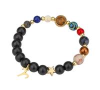 Zodiac Beaded Bracelet For Women Men, 12 Constellation 8Mm Natural Gemstone Bracelet Crystal Beads Bangle Spirit Protection Jewellery Birthday Gift Aries