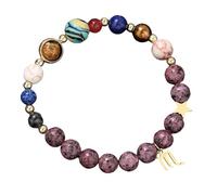 Zodiac Beaded Bracelet For Women Men, 7 Chakra 8Mm Natural Gemstone Bracelet Crystal Beads Bangle Spirit Protection Jewellery Birthday Gift Scorpio