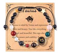 Zodiac Bracelet For Men Women,Chakra Stone Beaded Bracelet Stretch Wristband Natural Healing Crystal Bangle Gemstone Jewellery Cancer