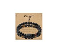 Zodiac Bracelet for Women Star Sign Natural Black Obsidian Bracelet Constellation Horoscope Crystals Bracelet Jewelry Gift 2 pieces 2 Pcs, L, Stone, no gemstone