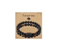 Zodiac Bracelet for Women Star Sign Natural Black Obsidian Bracelet Constellation Horoscope Crystals Bracelet Jewelry Gift 2 pieces 2 Pcs, L, Stone, no gemstone