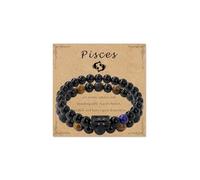 Zodiac Bracelet for Women Star Sign Natural Black Obsidian Bracelet Constellation Horoscope Crystals Bracelet Jewelry Gift 2 pieces 2 Pcs, L, Stone, no gemstone
