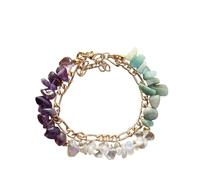 Zodiac Bracelet,Irregular Stone Multi-Layered Bracelet Stretch Wristband Natural Healing Crystal Bangle Gemstone Jewellery Virgo