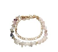 Zodiac Bracelet,Irregular Stone Multi-Layered Bracelet Stretch Wristband Natural Healing Crystal Bangle Gemstone Jewellery Capricorn