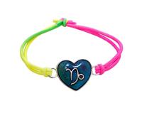 Zodiac Bracelets for Women Men 12 Constellations Sign Color Changing Mood Braided Rope Bracelets Adjustable Emotion Feeling Temperature Sensing Charm Bracelet Astrology Horoscope Jewelry, enamel Metal