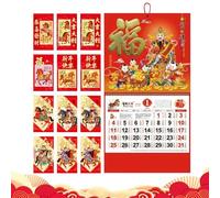 Zodiac Calendar 2026 - Chinese Moon Year Wall Planner with Red Envelopes, 12-Month Calendar for the Moon New Year Party, as a Gift for Home, Study, Dining Room, Dorm, Children