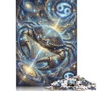 Zodiac Cancer 1000 Piece Wooden Jigsaw Puzzle,Impossible Challenge,Educational Toy,Adults & Kids 14+,Home Wall Decor,Gift Idea,Wood,Stress Relief (75x50cm)