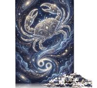 Zodiac Cancer 1000 Piece Wooden Jigsaw Puzzle,Stress Relief,Impossible Challenge,Adults & Kids 14+,Home Wall Decor,Gift Idea,Wood,Educational Toy (75x50cm)