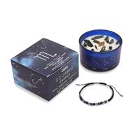 Zodiac Candle with Natural Stones and Semi-Precious Stones Bracelet in Gift Box - Scented Candles Aromatherapy - Original Gift to Connect with the Horoscope Sign (Scorpio)