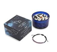 Zodiac Candle with Natural Stones and Semi-Precious Stones Bracelet in Gift Box - Scented Candles Aromatherapy - Original Gift to Connect with Horoscope Sign (Capricorn)
