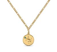 Zodiac Chain Gold with Birthstone for Ladies - 18K Gold Plated Necklace with Zodiac Pendant (Aries)