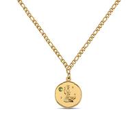 Zodiac Chain Gold with Birthstone for Ladies - 18K Gold Plated Necklace with Zodiac Pendant (Virgo)