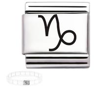 Zodiac Charm for Italian Bracelet 9mm Steel Horoscope Star Sign Link Fits Nominations Aries Taurus Gemini Cancer Leo Virgo Libra Scorpio Sagittarius Capricorn Aquarius Pisces (Capricorn charm)
