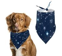 Zodiac Constellation Galaxy Starry Night Stars Glow In The Dark Midnight Dog Bandanas Breathable Pet Scarf Comfortable Dogs Neckerchief For Puppy Summer Party
