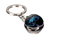 Zodiac Constellation Glow in the Dark Keychain - Personalized Horoscope Gift for Men & Women - Unique Star Sign Accessories for Keys, Bag, Backpack (All 12 Astrology Signs) (Aquarius)