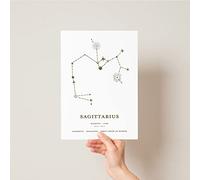 Zodiac Constellation Poster Print for Astrology Lovers | Star Sign Gift | Wall Art Home Kitchen Decor - Picture Frame Not Included (5x7 Inch, Sagittarius)