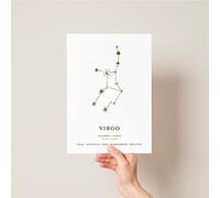 Zodiac Constellation Poster Print for Astrology Lovers | Star Sign Gift | Wall Art Home Kitchen Decor - Picture Frame Not Included (A3, Virgo)