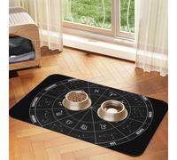 Zodiac Constellation Space Patterned Pet Feeding Mat with Water-Absorbing PU Top & Rubber Base - Anti-Slip Dog Cat Food Mat for Cats, Dogs & Pets, 30x45cm