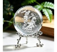 Zodiac Crystal Ball Cosmoss Gifts- 3D Crystal Sphere Spaces Decor for Adults with Constellations for Desk Display Ornament (2.3in Pisces)