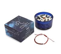 Zodiac Crystal Candle with Gemstone Bracelet - Leo