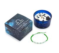 Zodiac Crystal Candle with Gemstone Bracelet - Libra