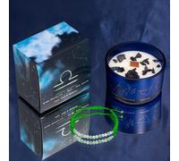 Zodiac Crystal Candle with Gemstone Bracelet - Libra
