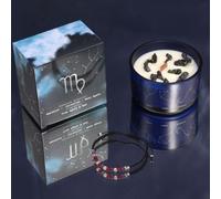 Zodiac Crystal Candle with Gemstone Bracelet - Virgo