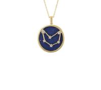 Zodiac Lapis Lazuli Gemstone Star Constellation Pendant Necklace Gold Capricorn Latelita Blue One Size