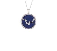 Zodiac Lapis Lazuli Gemstone Star Constellation Pendant Necklace Silver Pisces Latelita Blue One Size