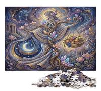 Zodiac Libra 500 Piece Wooden Jigsaw Puzzle,Adults & Kids 14+,Home Wall Decor,Whimsical Challenge Dreamy,Educational Toy,Wood,Great Gifts,Stress Relief (52x38cm)