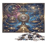 Zodiac Libra 500 Piece Wooden Jigsaw Puzzle,Gift Idea,Adults & Kids 14+,Whimsical Challenge Starry Galaxy,Wood,Educational Toy,Home Wall Decor,Stress Relief (52x38cm)