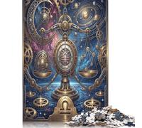 Zodiac Libra 500 Piece Wooden Jigsaw Puzzle,Home Wall Decor,Educational Toy,Great Gifts Starry Galaxy,Wood,Adults & Kids 14+,Impossible Challenge,Stress Relief (52x38cm)