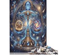 Zodiac Libra 500 Piece Wooden Jigsaw Puzzle,Home Wall Decor,Great Gifts,Educational Toy Celestial,Impossible Challenge,Wood,Adults & Kids 14+,Stress Relief (52x38cm)