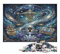 Zodiac Libra 500 Piece Wooden Jigsaw Puzzle,Home Wall Decor,Stress Relief,Wood Celestial,Whimsical Challenge,Great Gifts,Educational Toy,Adults & Kids 14+ (52x38cm)