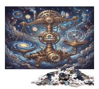 Zodiac Libra 500 Piece Wooden Jigsaw Puzzle,Home Wall Decor,Stress Relief,Wood Celestial,Whimsical Challenge,Great Gifts,Educational Toy,Adults & Kids 14+ (52x38cm)