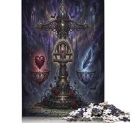 Zodiac Libra 500 Piece Wooden Jigsaw Puzzle,Impossible Challenge,Adults & Kids 14+,Home Wall Decor Mystical Gothic,Educational Toy,Wood,Gift Idea,Stress Relief (52x38cm)