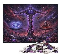 Zodiac Libra 500 Piece Wooden Jigsaw Puzzle,Impossible Challenge,Educational Toy,Wood Mysterious Gothic,Adults & Kids 14+,Home Wall Decor,Gift Idea,Stress Relief (52x38cm)