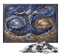 Zodiac Libra 500 Piece Wooden Jigsaw Puzzle,Impossible Challenge,Educational Toy,Wood Starry Galaxy,Adults & Kids 14+,Home Wall Decor,Gift Idea,Stress Relief (52x38cm)