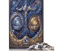Zodiac Libra 500 Piece Wooden Jigsaw Puzzle,Stress Relief,Adults & Kids 14+,Home Wall Decor Starry Galaxy,Whimsical Challenge,Great Gifts,Wood,Educational Toy (52x38cm)