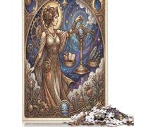 Zodiac Libra 500 Piece Wooden Jigsaw Puzzle,Stress Relief,Impossible Challenge,Adults & Kids 14+ Constellation,Home Wall Decor,Gift Idea,Wood,Educational Toy (52x38cm)