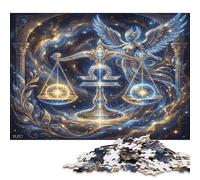 Zodiac Libra 500 Piece Wooden Jigsaw Puzzle,Wood,Educational Toy,Home Wall Decor Dreamy,Gift Idea,Adults & Kids 14+,Impossible Challenge,Stress Relief (52x38cm)