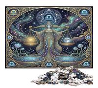 Zodiac Libra 500 Piece Wooden Jigsaw Puzzle,Wood,Whimsical Challenge,Stress Relief Starry Galaxy,Educational Toy,Home Wall Decor,Gift Idea,Adults & Kids 14+ (52x38cm)