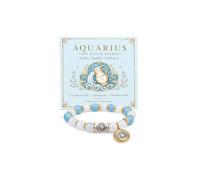 Zodiac Limited Edition Collection Bracelet For Women, 12 Zodiac Signs Natural Stone Crystal Colorful Beaded with Astrology Sign Charms Elastic Stretch Adjustable Birthday Statement Gift Jewelry